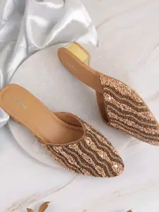 Mochi Embellished Block Heel Mules