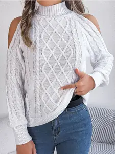 StyleCast x Revolte Women Cable Knit Pullover Sweaters