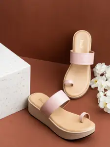 Inc 5 Women Flatform Sandals with Laser Cuts