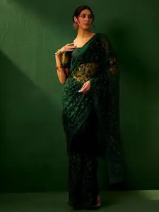 DEVATITHI Embellished Embroidered Net Saree