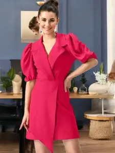 IUGA Women Puff Sleeves Wrap Dress