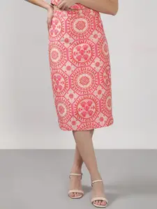 VERO MODA Women Geometric Printed Straight Midi Skirt