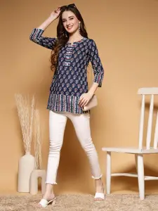 SUBAGI FASHION Ethnic Motifs Printed V-Neck Pure Cotton Kurti