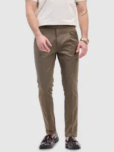 Snitch Men Smart Slim Fit Pleated Trousers