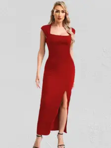 CLAFOUTIS Women Crepe Bodycon Maxi Dress