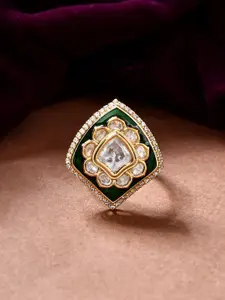 Voylla Kundan Elegance Meena Grace Ring