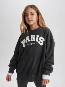 DeFacto Girls Typography Printed Pullover