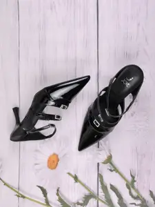 Jove Women Embellished Party PU Slim Heeled Pumps