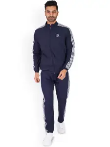 GOTO Men Striped Mock Collar Tracksuits