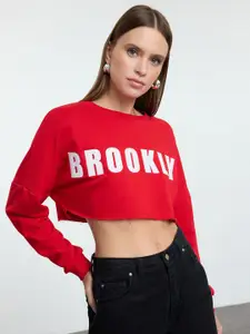 Trendyol Men Printed Round Neck Pullover Sweatshirt