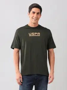 U.S. Polo Assn. Denim Co. Men Typography Printed Round Neck Cotton T-shirt