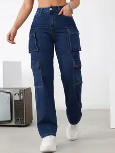 DressBerry Women Comfort Wide Leg High-Rise Light Fade Acid Wash Stretchable Jeans