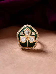 Voylla Kundan Elegance Meena Glow Ring