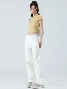 StyleCast x Revolte Women Flared Light Fade Mid-Rise Jeans