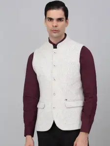 Cantabil Self Design Mandarin Collar Nehru Jacket