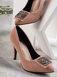 DressBerry Velvet Party Stiletto Pumps