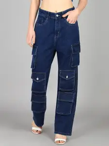 DressBerry Women Comfort Wide Leg High-Rise Light Fade Acid Wash Stretchable Jeans