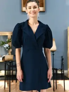 IUGA Women Puff Sleeve Wrap Dress