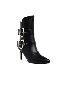 London Rag Women Buckle Strap Ankle Chunky Boots