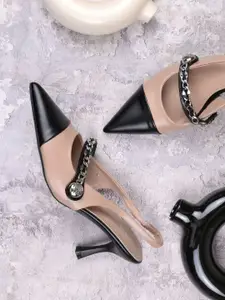 Jove Colourblocked Slim Heeled Pumps