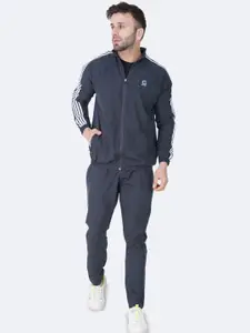 GOTO Men Striped Mock Collar Tracksuits