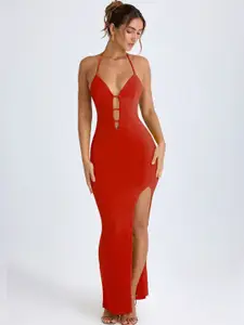 CLAFOUTIS Women Crepe Bodycon Maxi Dress