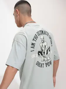 HIGHLANDER Marvel Spider Man Men Round Neck Oversized Tshirt