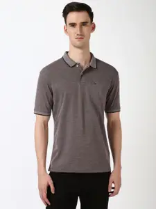 Peter England Men Solid Polo Collar Cotton T-shirt