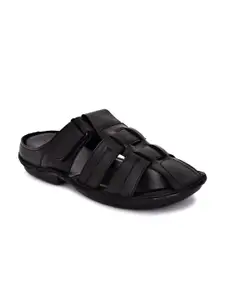 ROYAL CRUZZ Men Leather Shoe-Style Sandals
