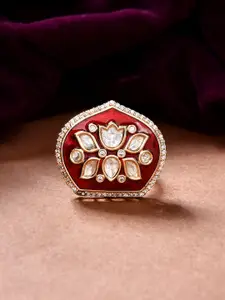 Voylla Kundan Elegance Shahi Kesar Ring