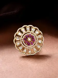 Voylla Kundan Opulance Royal Bloom Ring