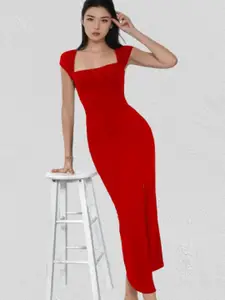 CLAFOUTIS Women  Square Neck Maxi Dress