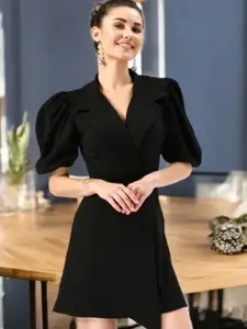 IUGA Women Puff Sleeve Wrap Dress