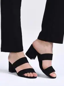 Fashion Tails Open Toe Block Heels