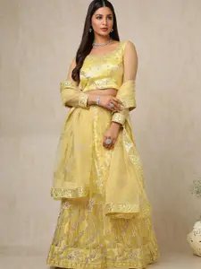 Soch Embellished Beads and Stones Unstitched Lehenga & Blouse With Dupatta