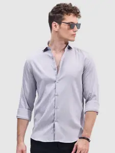 Snitch Men Smart Fit  Spread Collar Textured Casual Shirt