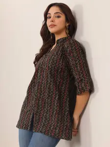 Libas Women Chevron Printed Panelled Kurti