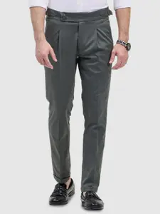 Snitch Men Smart Slim Fit Pleated Trousers