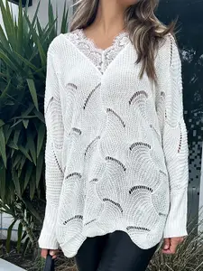 StyleCast x Revolte Women Self Design  Pullover Sweaters