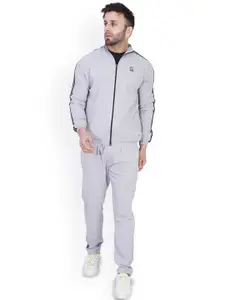 GOTO Men Striped Mock Collar Tracksuits