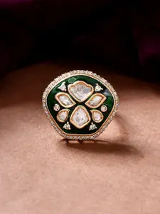 Voylla Kundan Elegance Vintage Meenakari Ring