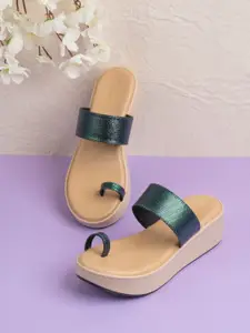 Inc 5 Flatform Women Textured Open toe Flatform Sandals