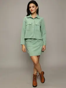 The Roadster Solid Shirt With Skirt