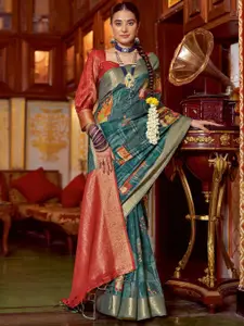 Mitera Kalamkari Zari Designer Sungudi Saree