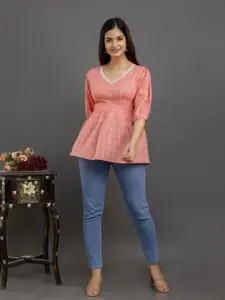 MERAAKI FASHION Floral Print Cotton Empire Top