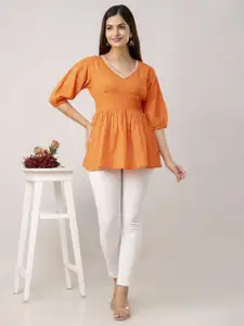 MERAAKI FASHION Floral Print Cotton Empire Top