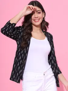 DECKEDUP Floral Printed Cotton Shrug