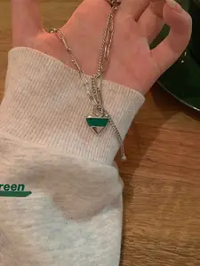 StyleCast Elegant Silver-Toned Heart Shaped Necklace