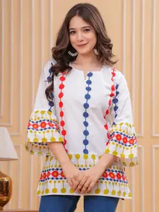SITA FASHION HUB Geometric Printed Pure Cotton Kurti
