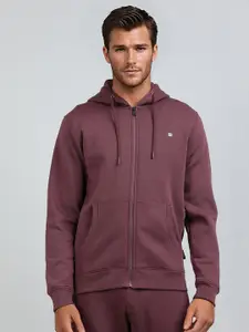 French Connection Men Solid Front-Open Cotton Sweatshirts